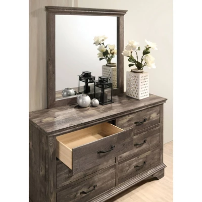 2pc Jacobia 6 Drawer Dresser And Mirror Set Gray - HOMES: Inside + Out 2 2pc Jacobia 6 Drawer Dresser And Mirror Set Gray - HOMES: Inside + Out - Image 2