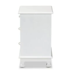 Layton Wood 3 Drawer Nightstand White - Baxton Studio -DreamNest Store GUEST 23c13d1f cbb1 471e 8c0a 024d875d6c94