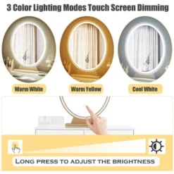 Costway Vanity Makeup Dressing Table W/ 3 Lighting Modes Mirror Touch Switch White 14 Costway Vanity Makeup Dressing Table W/ 3 Lighting Modes Mirror Touch Switch White -DreamNest Store GUEST 242d68e6 22d3 459a bf3a 905ec6c4712d
