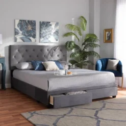 Caronia Velvet Upholstered 2 Drawer Platform Storage Bed - Baxton Studio 18 Caronia Velvet Upholstered 2 Drawer Platform Storage Bed - Baxton Studio -DreamNest Store GUEST 2475a7c3 d7cb 4874 839a ee975be0dd57