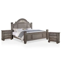 3pc Pennings Traditional Bed Set With 2 Nightstands Gray - HOMES: Inside + Out 30 3pc Pennings Traditional Bed Set With 2 Nightstands Gray - HOMES: Inside + Out -DreamNest Store GUEST 25245cc3 a655 4399 8034 39ff78cc397e