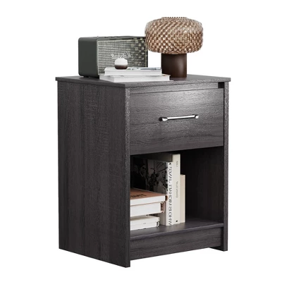 Costway Nightstand With Drawer Storage Shelf Wooden End Side Table Bedroom Brown / Black / Natural 10 Costway Nightstand With Drawer Storage Shelf Wooden End Side Table Bedroom Brown / Black / Natural - Image 10
