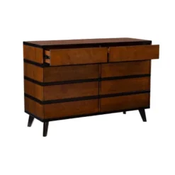 Mid-Century Modern 6 Drawer Dresser Walnut - Linon -DreamNest Store GUEST 2545f5d9 c7e3 4c1f 897a fb03cbad771b