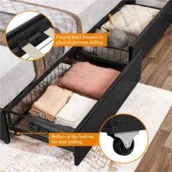 Yaheetech Upholstered Faux Leather Bed Frame With Adjustable Headboard -DreamNest Store GUEST 25b8e6eb 41ba 4cea ae22 ba0275fa418a