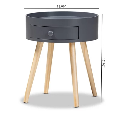 Jessen 1 - Drawer Wood Nightstand - Baxton Studio 1 Jessen 1 - Drawer Wood Nightstand - Baxton Studio