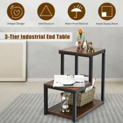 Costway 3-Tier End Table Side Table Night Stand W/ Storage Shelf For Living Room -DreamNest Store GUEST 26cbdb97 799f 45a2 9f55 243d03cf0930