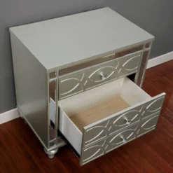 2pc La Mesa Nightstand And Dresser Set Silver - HOMES: Inside + Out -DreamNest Store GUEST 2775004e 46f5 47a6 a34e 2b1ca2c0991a