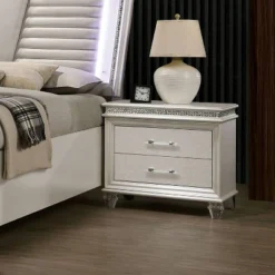 Granite 2 Drawer Nightstand Pearl White - HOMES: Inside + Out