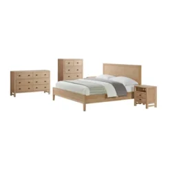 5pc Arden Wood Bedroom Set With Two 2 Drawer Nightstands Light Driftwood - Alaterre Furniture -DreamNest Store GUEST 290f11e7 3e0f 4782 8931 1f53925259ab