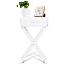 Costway Nightstand X-Shape Drawer Accent Side End Table Modern Home Furniture White 13 Costway Nightstand X-Shape Drawer Accent Side End Table Modern Home Furniture White -DreamNest Store GUEST 2a0b71eb ef55 44de 884f 8f7815a993e1