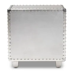 2 Drawer Davet Metal Nightstand Silver - Baxton Studio -DreamNest Store GUEST 2c31127b 4fb6 4649 a56d 573270860b5e