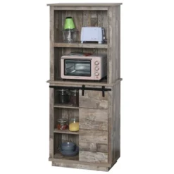 HOMCOM Freestanding Rustic Kitchen Buffet With Hutch, Pantry Storage Cabinet With Sliding Barn Door, Adjustable Shelf, Vintage Wood -DreamNest Store GUEST 2c4ed060 997b 4ca4 944d 1fe0e5049b34