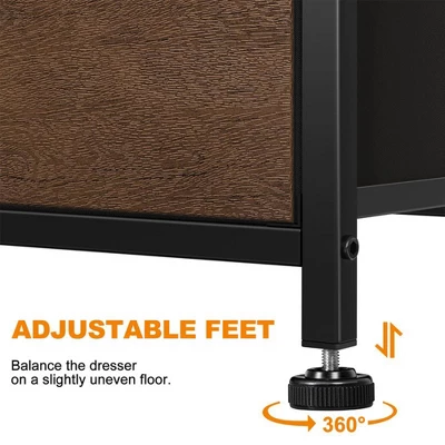 REAHOME 10 Drawer Steel Frame Bedroom Storage Organizer Chest Dresser With Waterproof Top, Adjustable Feet, And Wall Safety Attachment, Espresso 4 REAHOME 10 Drawer Steel Frame Bedroom Storage Organizer Chest Dresser With Waterproof Top, Adjustable Feet, And Wall Safety Attachment, Espresso - Image 4