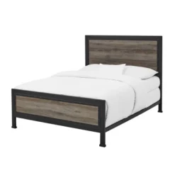 Queen Industrial Wood And Metal Bed - Saracina Home -DreamNest Store GUEST 2d9a3d46 85c7 4581 8cdc 2bb40d4feaa9
