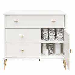 Little Seeds Valentina Asymmetrical 3 Drawer / 1 Door Convertible Dresser -DreamNest Store GUEST 2da442f2 c314 4105 81b6 2714fc53c968