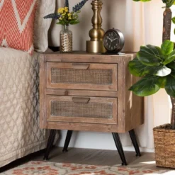 Calida Wood And Rattan 2 Drawer Nightstand Brown - Baxton Studio 12 Calida Wood And Rattan 2 Drawer Nightstand Brown - Baxton Studio -DreamNest Store GUEST 2da65bf9 ed8b 4764 af70 7dec64f911db