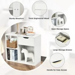 Costway 3-tier Side Table W/Storage Shelf&Drawer Space-saving Nightstand White 15 Costway 3-tier Side Table W/Storage Shelf&Drawer Space-saving Nightstand White -DreamNest Store GUEST 2deb8f4e cd1c 4bcc 8b3c 705962d33b5e