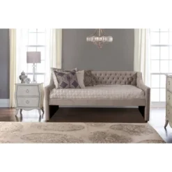 Twin Jaylen Upholstered Daybed Silver Fabric - Hillsdale Furniture -DreamNest Store GUEST 2e5b807c 671f 4a53 93da 874b368290ba