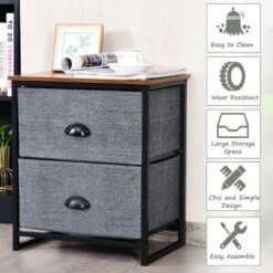 Costway 2 Drawers Nightstand Side Table Storage Unit Display Metal Frame Dorm Room 16 Costway 2 Drawers Nightstand Side Table Storage Unit Display Metal Frame Dorm Room -DreamNest Store GUEST 2e757e22 3256 4248 a632 306c758a3d90