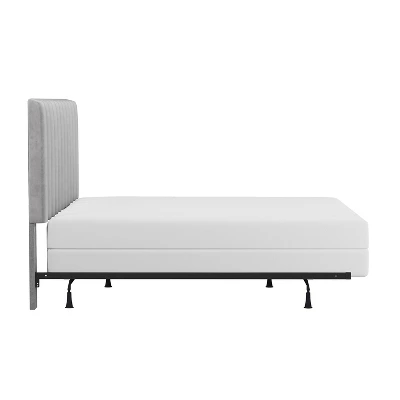 King Crestone Upholstered Headboard With Frame Gray - Hillsdale Furniture 5 King Crestone Upholstered Headboard With Frame Gray - Hillsdale Furniture - Image 5