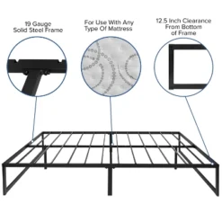 Flash Furniture 14 Inch Metal Platform Bed Frame - No Box Spring Needed With Steel Slat Support And Quick Lock Functionality -DreamNest Store GUEST 2e9b91cb 498e 45f8 9075 4996106dd6b0