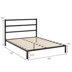 Costway Twin/Full Metal Bed Platform Frame Heavy Duty Mattress Foundation W/Headboard -DreamNest Store GUEST 2fa2a5b5 d25d 4495 b7d4 066f996bc715