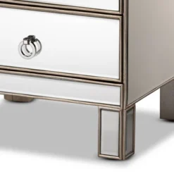 Ewan Mirrored 3 Drawer Nightstand Silver - Baxton Studio -DreamNest Store GUEST 2fd8ea20 61a9 4b2d b753 9ccce8d744cc