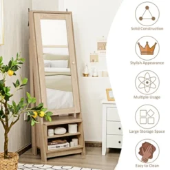 Costway Jewelry Cabinet Large Full Length Armoire 2-in-1 Stand Mirror Organizer 15 Costway Jewelry Cabinet Large Full Length Armoire 2-in-1 Stand Mirror Organizer -DreamNest Store GUEST 30623ed5 70db 4cd1 bd65 1bbb04d084d7