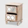 Celia Wood And Mirror 2 Drawer Quatrefoil Nightstand Natural - Baxton Studio