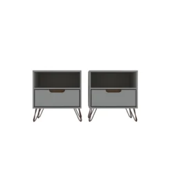 Set Of 2 Rockefeller 1 Drawer Nightstands - Manhattan Comfort 31 Set Of 2 Rockefeller 1 Drawer Nightstands - Manhattan Comfort -DreamNest Store GUEST 31b4a4b9 09ff 4458 a56c 935f906b6bd9