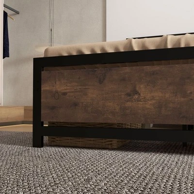 HOMCOM Full Platform Bed Frame With Headboard & Footboard, Strong Metal Slat Support Full Bed Frame W/ Underbed Storage Space, No Box Spring Needed 5 HOMCOM Full Platform Bed Frame With Headboard & Footboard, Strong Metal Slat Support Full Bed Frame W/ Underbed Storage Space, No Box Spring Needed - Image 5