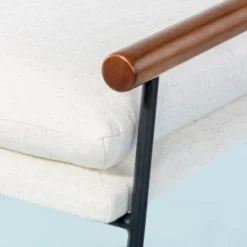 Cushioned Metal & Wood Bench - Cream/Black - Hearth & Hand™ With Magnolia -DreamNest Store GUEST 31d32cd8 6e8f 42a8 ba93 0f4864c8073d