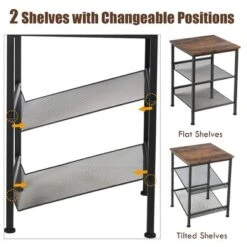 Costway 3-Tier Industrial End Side Table Nightstand W/2 Adjustable Shelves Rustic Brown -DreamNest Store GUEST 31eca7ba 11c7 4fe4 b454 596b7248a8d7