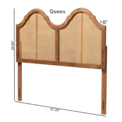 Hazel Vintage Wood And Synthetic Rattan Arched Headboard Walnut - Baxton Studio 14 Hazel Vintage Wood And Synthetic Rattan Arched Headboard Walnut - Baxton Studio -DreamNest Store GUEST 32178c2a ce6a 4c5b b9db 20c70a2f3ba2