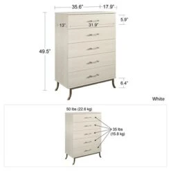 Little Seeds Monarch Hill Clementine 5 Drawer Dresser, White -DreamNest Store GUEST 3234c311 f8ee 4f31 b88d ceb77bdb872b