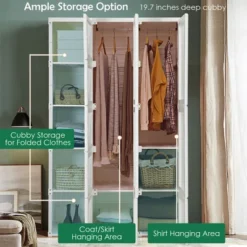 Costway Portable Closet Clothes Foldable Armoire Wardrobe Closet W/10 Cubes, Hanging Rods 14 Costway Portable Closet Clothes Foldable Armoire Wardrobe Closet W/10 Cubes, Hanging Rods -DreamNest Store GUEST 323c0301 3ca9 4925 a097 918e66ef3f6a