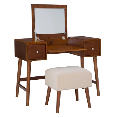 Viola Vanity Set Brown - Linon 2 Viola Vanity Set Brown - Linon - Image 2