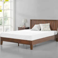 Vivek Deluxe Wood Platform Bed With Headboard - Zinus