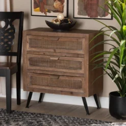 Calida Wood And Rattan 3 Drawer Storage Cabinet Brown - Baxton Studio 13 Calida Wood And Rattan 3 Drawer Storage Cabinet Brown - Baxton Studio -DreamNest Store GUEST 333f8ae8 f61f 4a7d 8f9b 517a409acb41