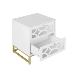 Averina 2 Drawers 45° Splicing White Mirror Front Nightstand With Storage - The Pop Maison 13 Averina 2 Drawers 45° Splicing White Mirror Front Nightstand With Storage - The Pop Maison -DreamNest Store GUEST 338136ad 3fc0 4da5 9b7b 8e33d6186681