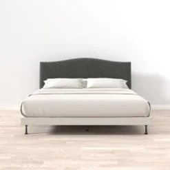 Glenwillow Home Kameli Nailhead Trim Camelback Upholstered Headboard -DreamNest Store GUEST 3476d991 bc66 4278 8403 99bfcf85680c