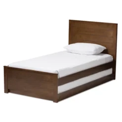 Twin Catalina Modern Classic Mission Style Finished Wood Platform Bed With Trundle - Baxton Studio -DreamNest Store GUEST 3507892b b81b 4b79 b844 5dc1f9d1915a