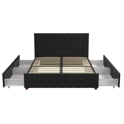 Elizabeth Velvet Upholstered Bed With Storage - CosmoLiving By Cosmopolitan 2 Elizabeth Velvet Upholstered Bed With Storage - CosmoLiving By Cosmopolitan - Image 2