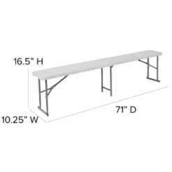 Flash Furniture 10.25''W X 71''L Bi-Fold Granite White Plastic Bench With Carrying Handle 9 Flash Furniture 10.25''W X 71''L Bi-Fold Granite White Plastic Bench With Carrying Handle -DreamNest Store GUEST 360f38ef cb52 45bf bbe6 4885bb81d760