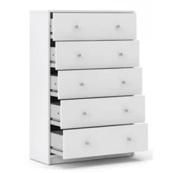 Wood Portland 5 Drawer Chest In White-Tvilum -DreamNest Store GUEST 36137c0f dbd4 4992 9d0c ac46b88893b2