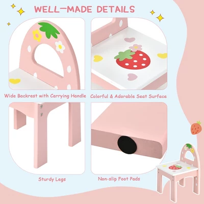 Costway Kids Vanity Princess Makeup Dressing Table Chair Set W/ Tri-fold Mirror Pink 8 Costway Kids Vanity Princess Makeup Dressing Table Chair Set W/ Tri-fold Mirror Pink - Image 8