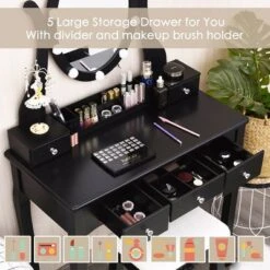 Costway Vanity Table Set W/10 Light Bulbs And Touch Switch Makeup Dressing Table -DreamNest Store GUEST 3664a5eb 35f2 4cc8 b2dc a0f400c242b4