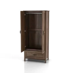 Nurembo 1 Drawer Wardrobe Closet Distressed Walnut - HOMES: Inside + Out 19 Nurembo 1 Drawer Wardrobe Closet Distressed Walnut - HOMES: Inside + Out -DreamNest Store GUEST 37113192 5b8f 44c0 8882 607b7ccd5949
