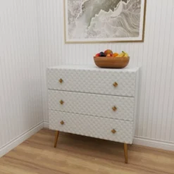 Modern 3 Drawer Wooden Chest White - Olivia & May -DreamNest Store GUEST 37201981 2074 49e6 94ca f3f2c8d383f1