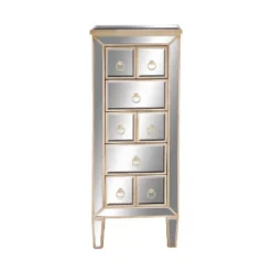 Glam Mirrored Tall 8 Drawer Chest Beige - Olivia & May